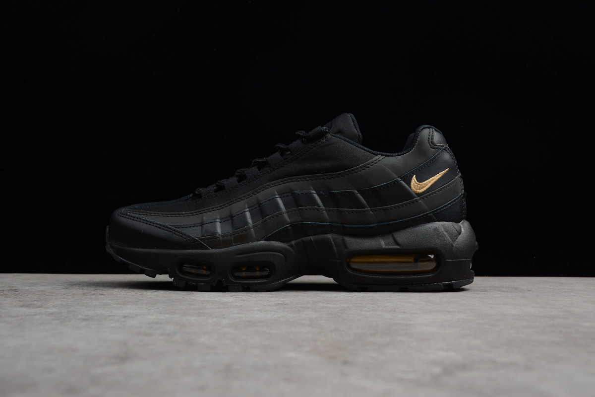 nike air max 95 black gold and white
