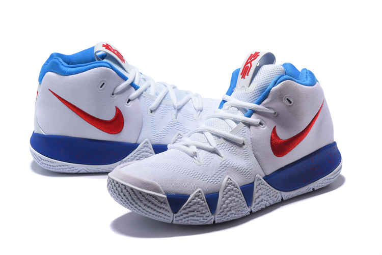 red white and blue nike basketball shoes