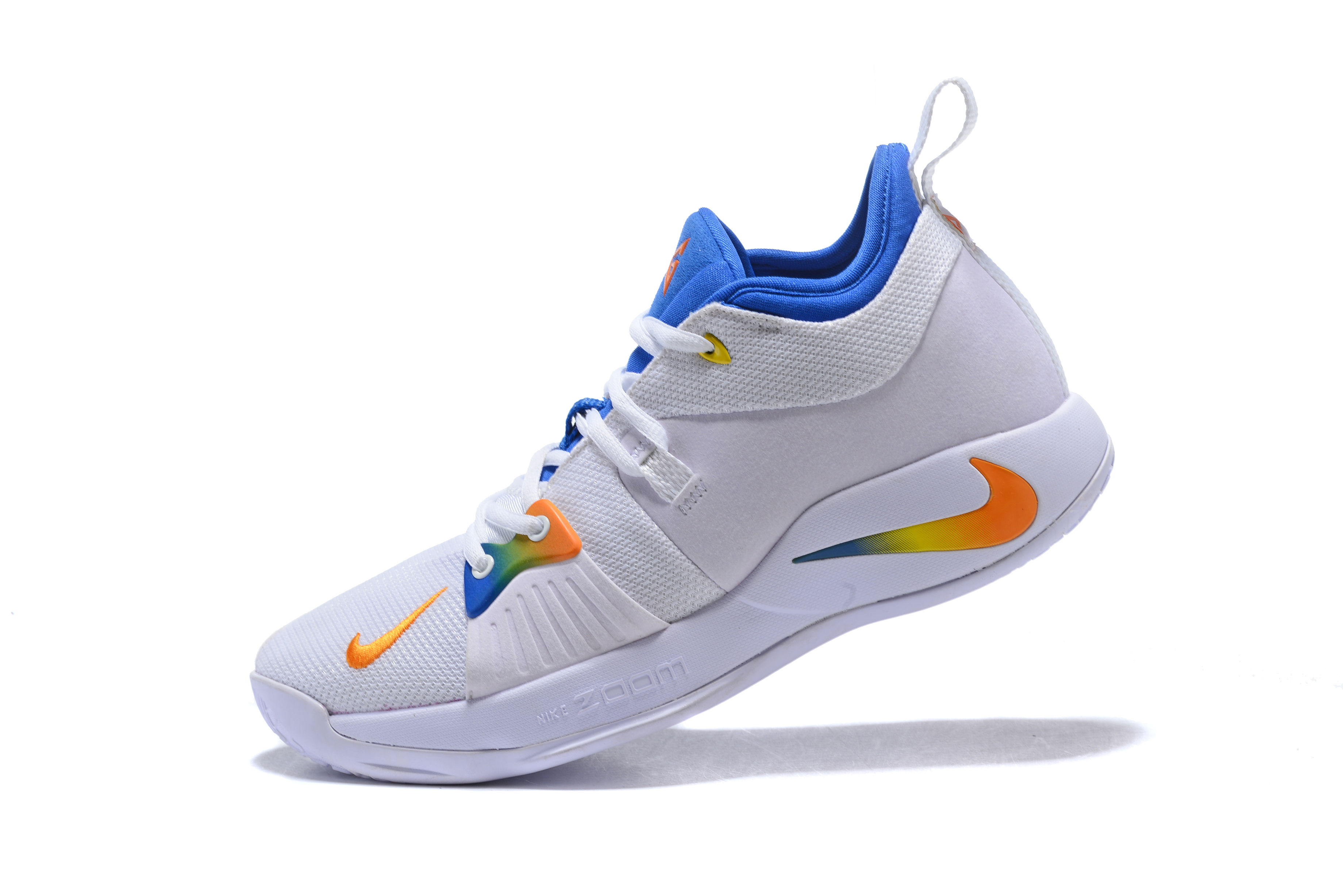 Nike PG 2 White Blue Orange Paul Basketball Shoes