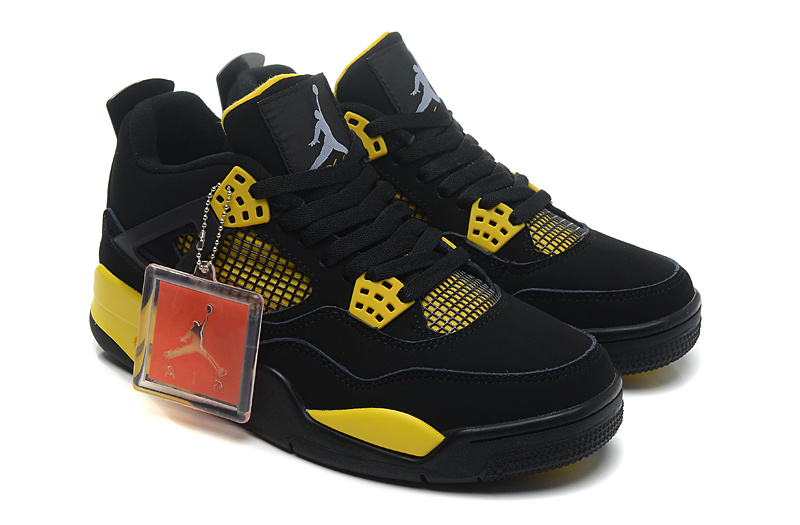 New Air Jordan 4 Retro "Thunder" Black/White-Tour Yellow 308497-008