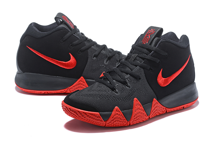 kyrie black and red shoes