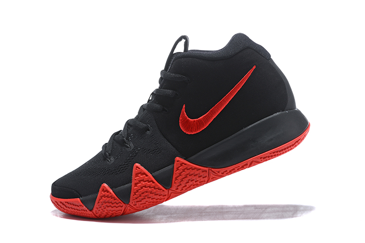 kyrie 4s black and red