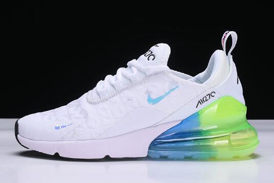 white blue and green air max 270
