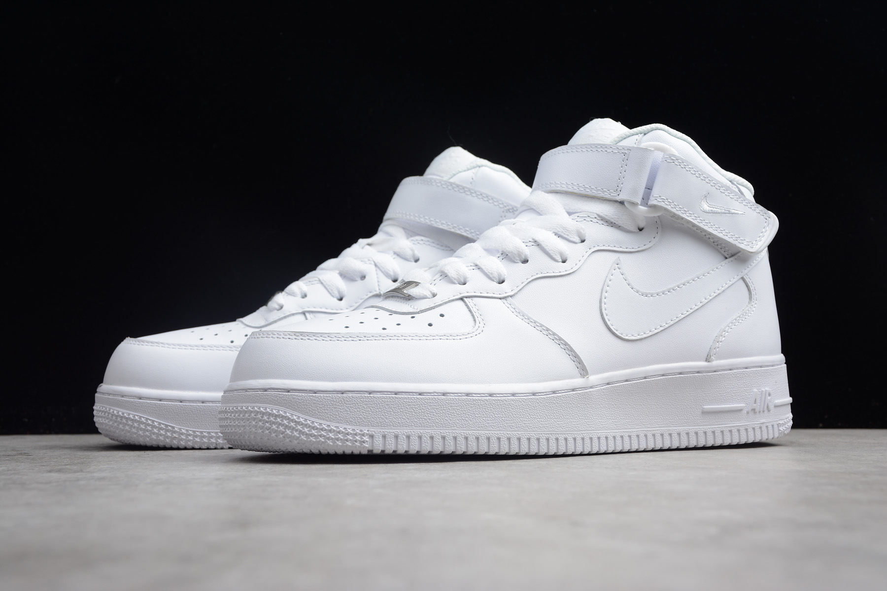white air force ones mid top