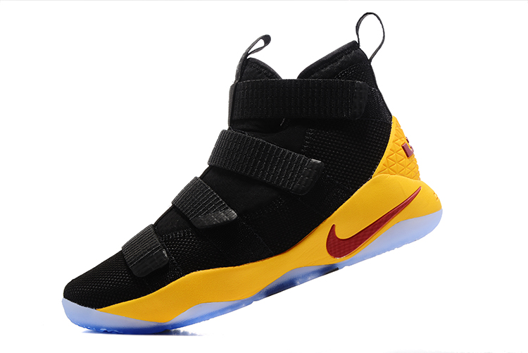 Nike LeBron Soldier 11 Black Yellow Cavs PE Basketball Shoes