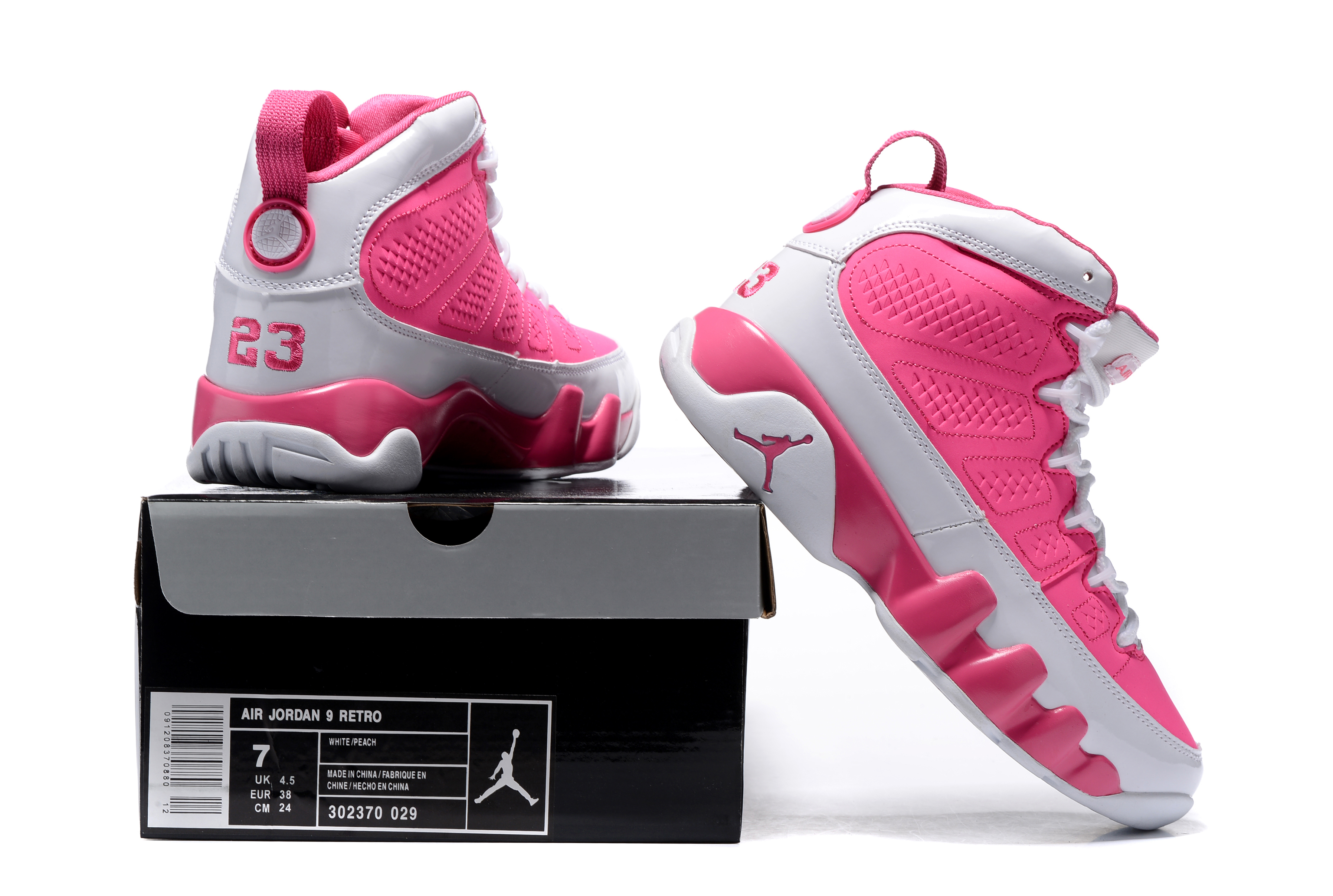 Women's Air Jordan 9 GS Peach Pink 