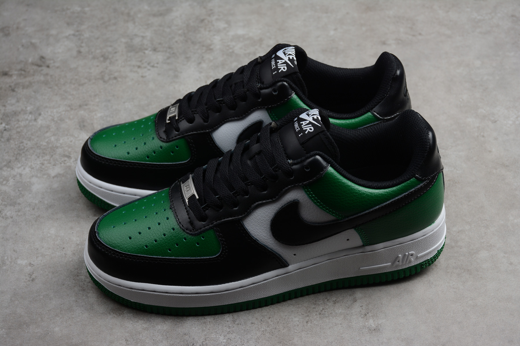 black and green air force ones