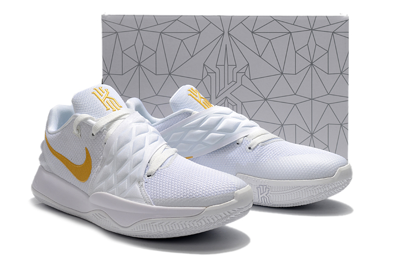 white and gold kyrie 5