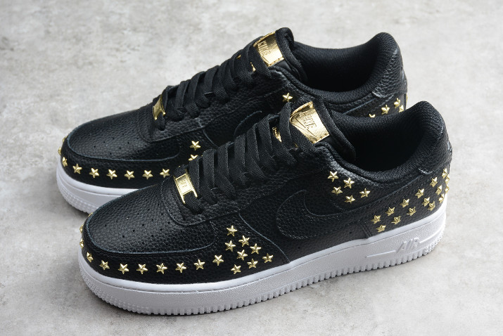 nike air force 1 black and gold womens
