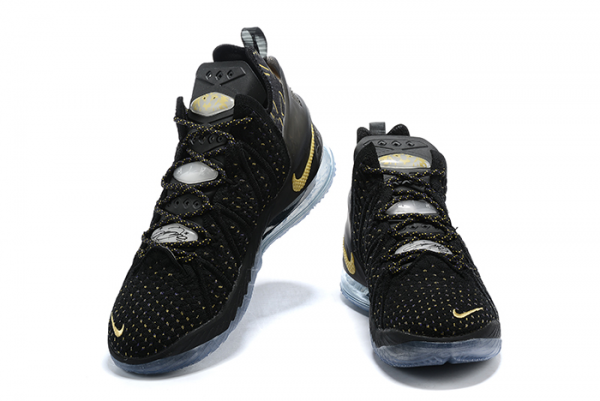 2020 Nike LeBron 18 Black Gold Mens Basketball Shoes For Sale