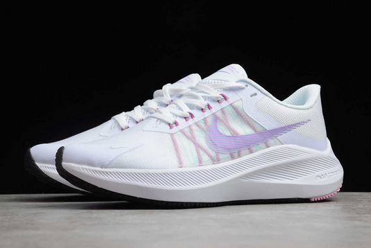 Ladies Nike Air Zoom Winflo 8 White Purple Outlet Online CW3419-700