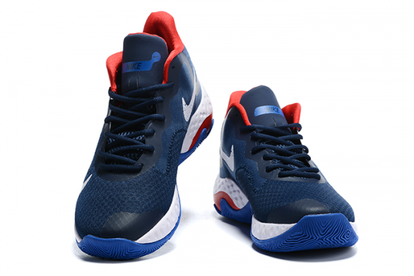 Sale Nike Renew Elevate Navy Blue/Varsity Red-White Mens Basketball Shoes