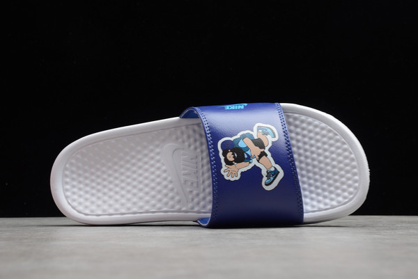 New Sale Nike Benassi Jdi Print Light Bone/Blue Fury Online 631264-038