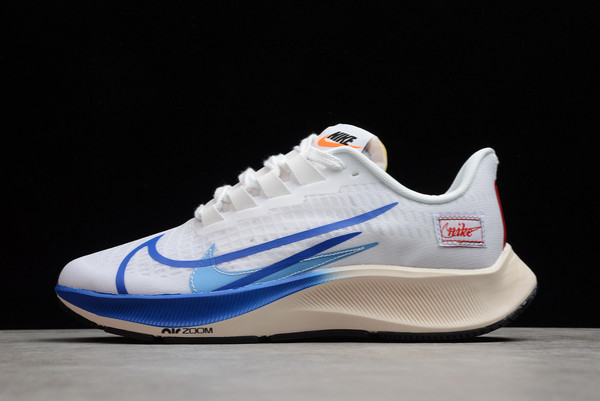 Shop Nike Air Zoom Pegasus 37 Premium White Game Royal Running Shoes CQ9908-100