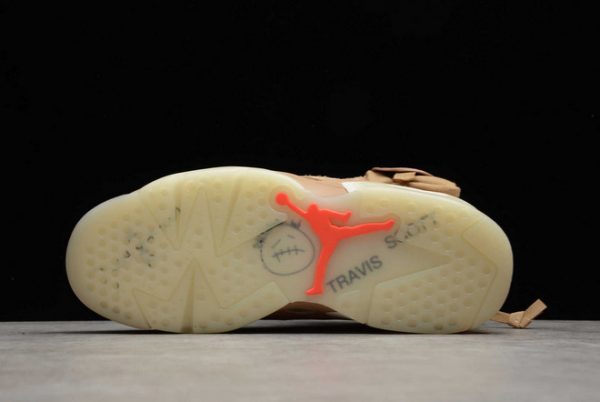 Best Selling Travis Scott x Air Jordan 6 "British Khaki" Unisex Sneakers DH0690-200-3