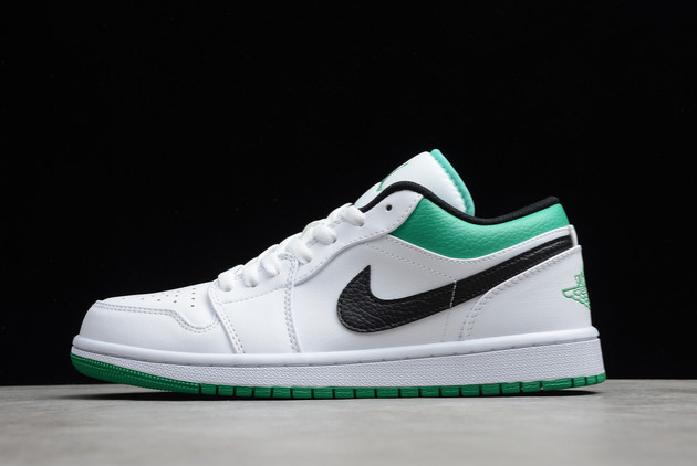 Discount Sale Air Jordan 1 Low White Lucky Green Basketball Shoes 553558-129
