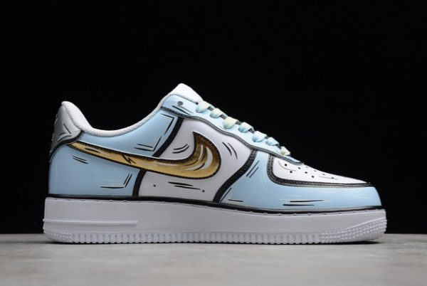 Hot Sale Nike Air Force 1 Low White Blue Gold Online CW2288-212-1