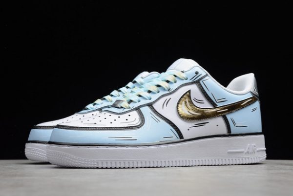 Hot Sale Nike Air Force 1 Low White Blue Gold Online CW2288-212-2