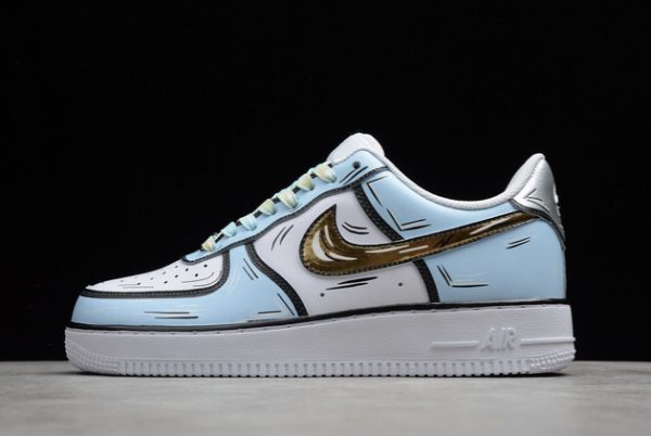 Hot Sale Nike Air Force 1 Low White Blue Gold Online CW2288-212