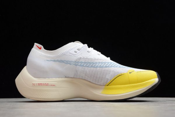 Men/Women Nike ZoomX VaporFly NEXT% 2 White/Yellow Strike Shoes DM9056-100-1
