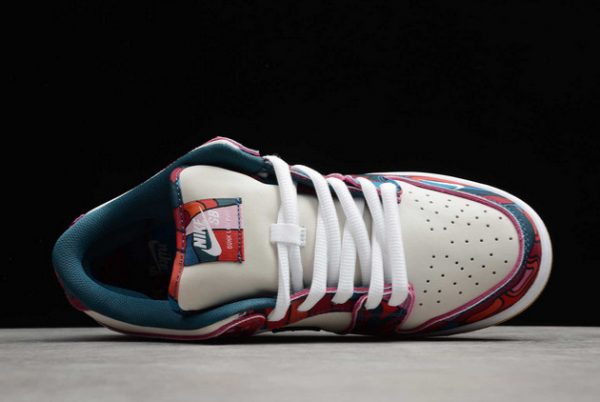 Most Popular Parra Nike SB Dunk Low White Fireberry Outlet Sale DH7695-600-3