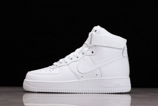 Cheap Sale Nike Air Force 1 High Triple White Sneakers 334031-105