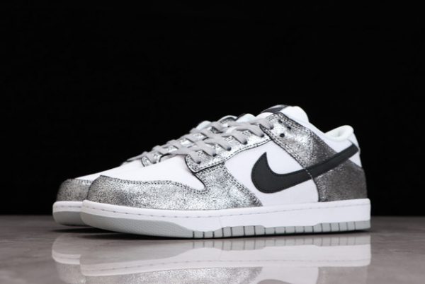 Cheap Sale Nike Dunk Low “Shimmer” Cracked Leather Silver White DO5882-001-2