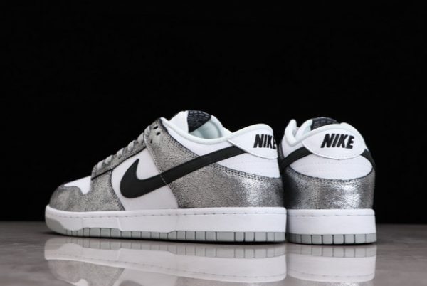 Cheap Sale Nike Dunk Low “Shimmer” Cracked Leather Silver White DO5882-001-3