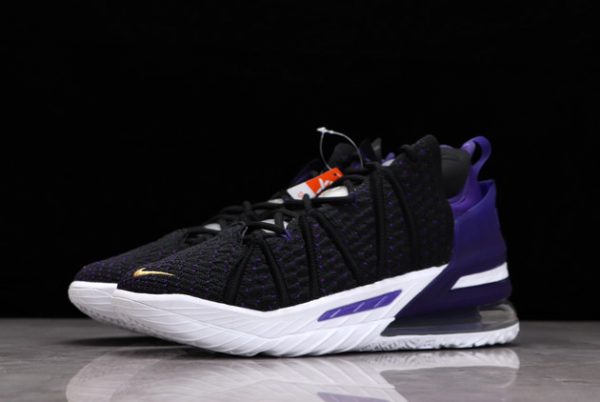 Fashion Nike LeBron 18 EP Lakers Black Court Purple CQ9284-004-1
