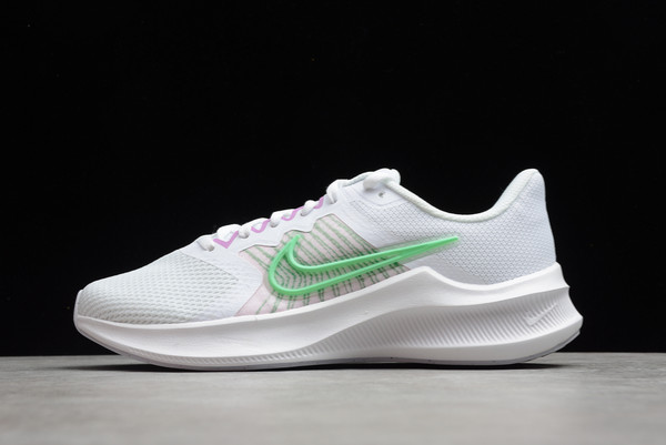 Womens Nike Downshifter 11 White Signal Green Running Shoes CW3413-101