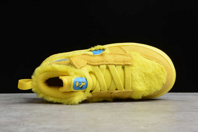 Cheap Sale Kids Air Jordan 1 Mid Yellow Fluff Blue Shoes CU5378-700-3
