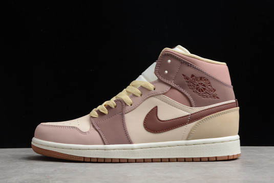 Hot Sale Air Jordan 1 Mid Brown Pink Basketball Shoes DO7440-821