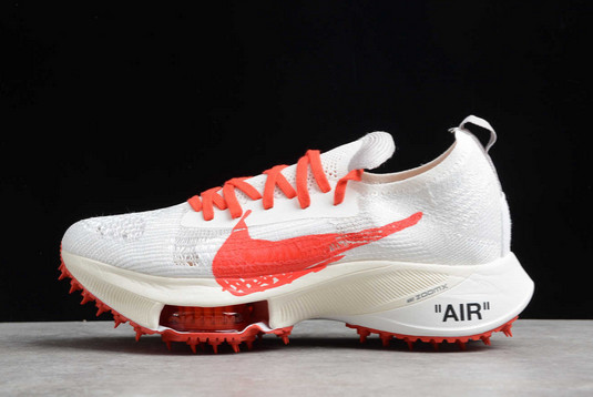Hot Sale Off-White x Nike Air Zoom Tempo NEXT% White Solar Red Running Shoes CV0697-100