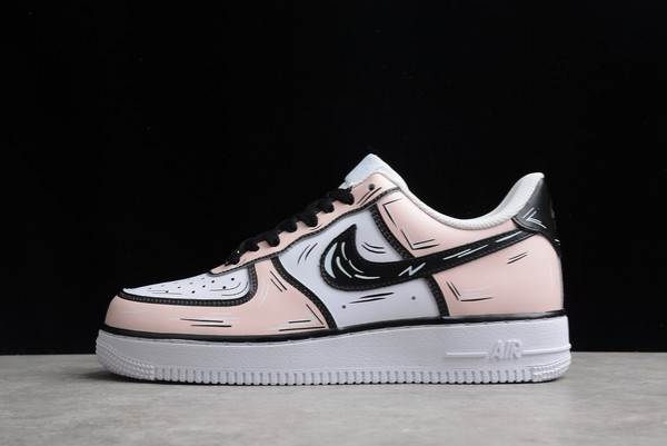 New Sale Nike Air Force 1 ’07 Pink White Black Unisex Sneaekrs CW2288-213