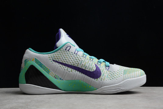 New Sale Nike Kobe 9 IX Grey Green Purple Running Shoes 630487-005-1