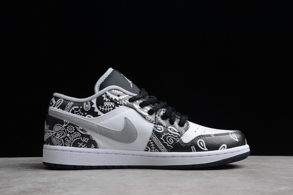 Nike Air Jordan 1 Low Black White Grey Outlet Sale 553558-040-1