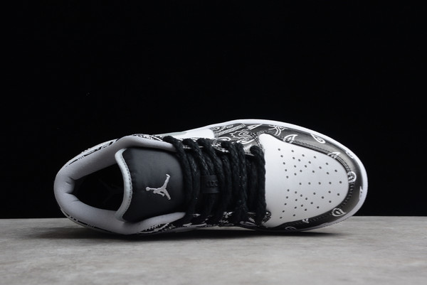 Nike Air Jordan 1 Low Black White Grey Outlet Sale 553558-040-3