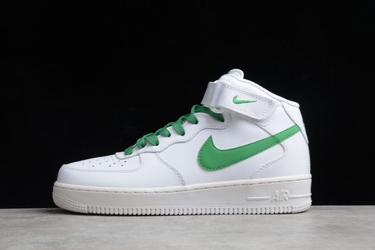Brand New Nike Air Force 1 07 Mid White Green Sneakers 366731-909