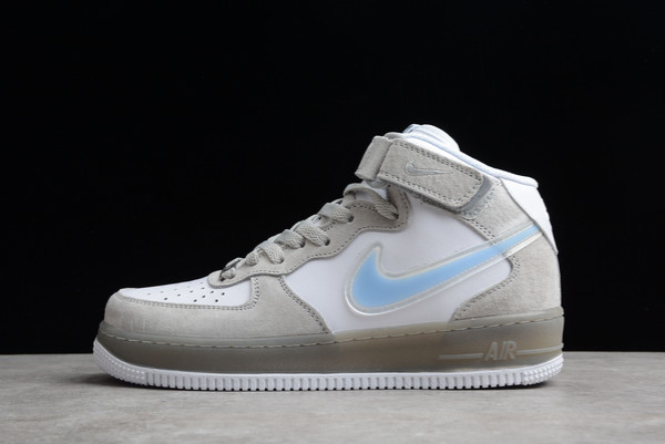 Hot Sale Nike Air Force 1 Mid Wolf Grey/White-Blue Online BC9925-102