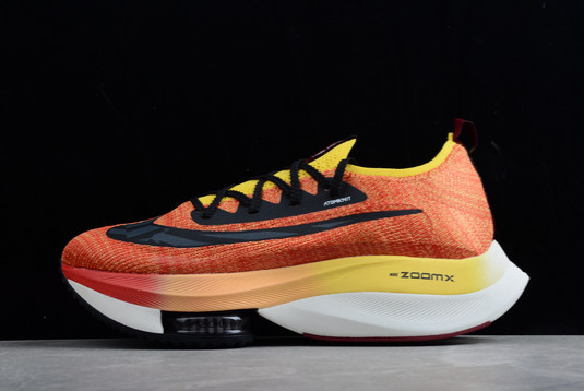 Men/Womens Nike Air Zoom Alphafly Next% Bright Crimson Yellow White Running Shoes DJ5456-300