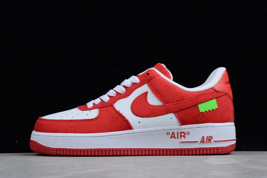 New Sale Nike Air Force 1 ’07 Low White Red For Cheap LA2314-102