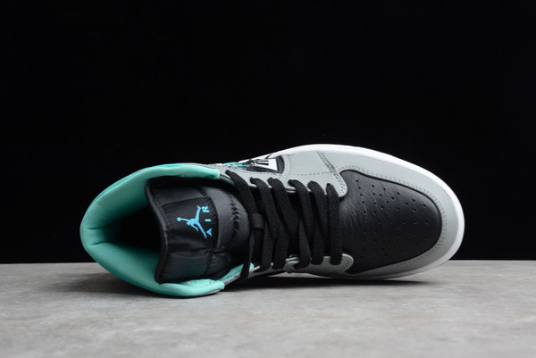 Nike Air Jordan 1 Mid AJ1 “EDG” 554724-063 Black/Grey-Aqua Blue-3