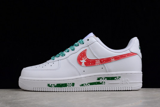 Cheap Nike Air Force 1 ’07 Low “Christmas” White/Blue-Red For Sale CW2288-111