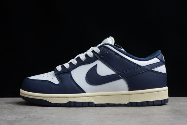 Cheap Nike Dunk Low White/Navy Blue For Sale DD1503-115