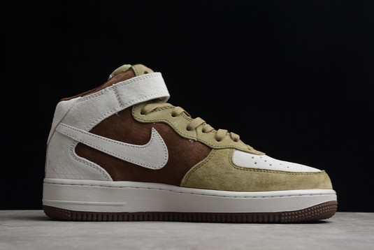 Buy Nike Air Force 1 ’07 Mid White/Brown-Green Unisex Shoe HD3053-188-1