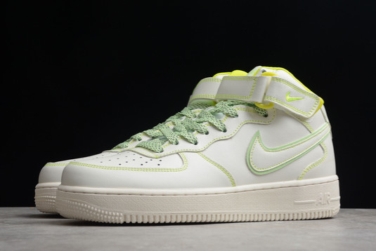Hot Sale Nike Air Force 1 ’07 Mid LV8 3M White/Green-Yellow AA1118-012-2