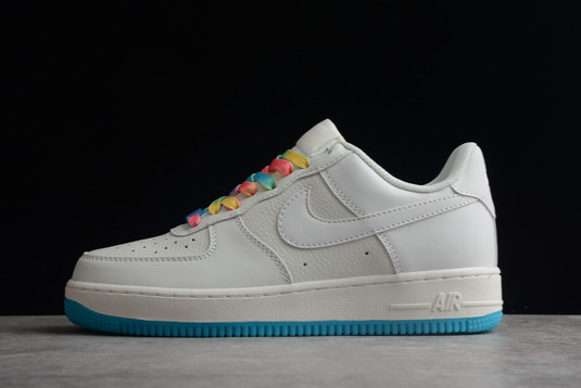 DD3396-131 Nike Air Force 1 ’07 Low SU19 Rice White/Blue-Multi-Color Sneakers