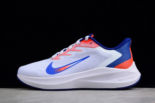 2022 Nike Zoom Winflo 7 White Red Blue Mens Sneakers DN4242-141