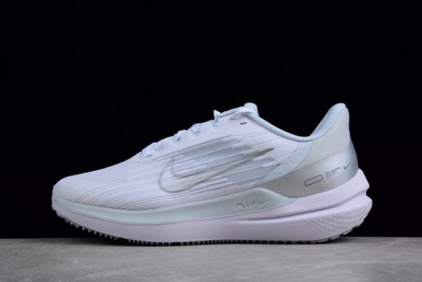 2022 Nike Zoom Winflo 9 White/Metallic Silver Running Shoes DD8686-100