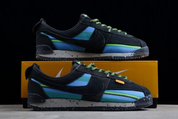 2022 Union x Nike Cortez Black/Blue-Green Running Shoes DR1413-001-4